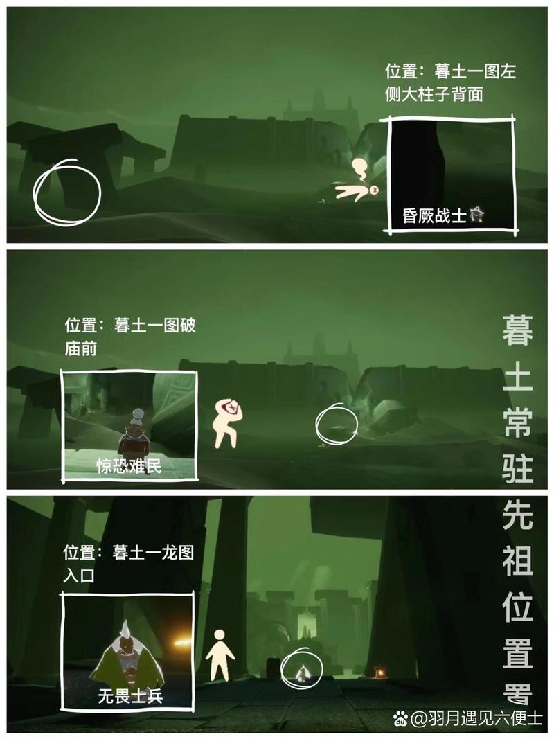 光遇墓土先祖位置及动作一览，超详细地图