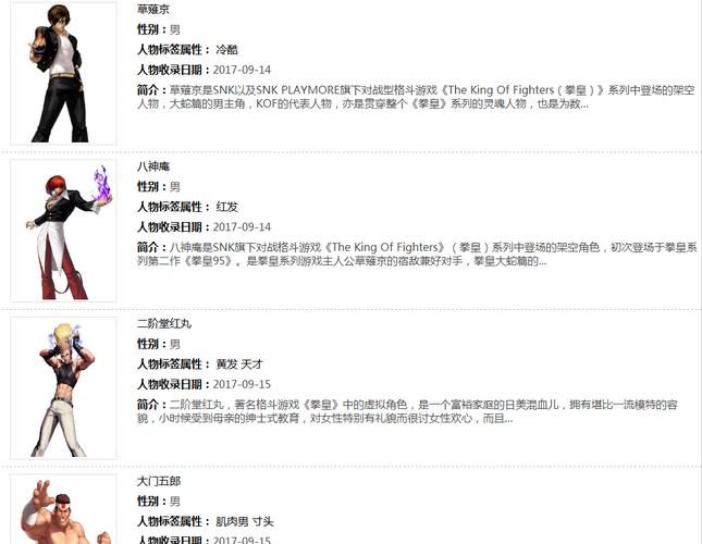 拳皇游戏人物介绍：揭秘格斗家背后的故事和技能设定