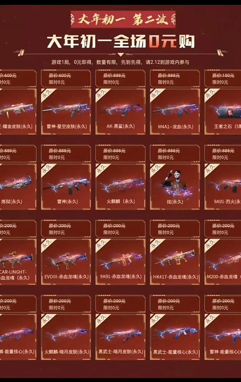 cf0元活动全汇总!5个福利免费领永久道具大全