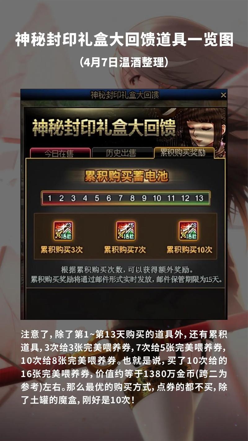 dnf神秘封印礼盒大回馈时间多长?错过就亏大了快行动!