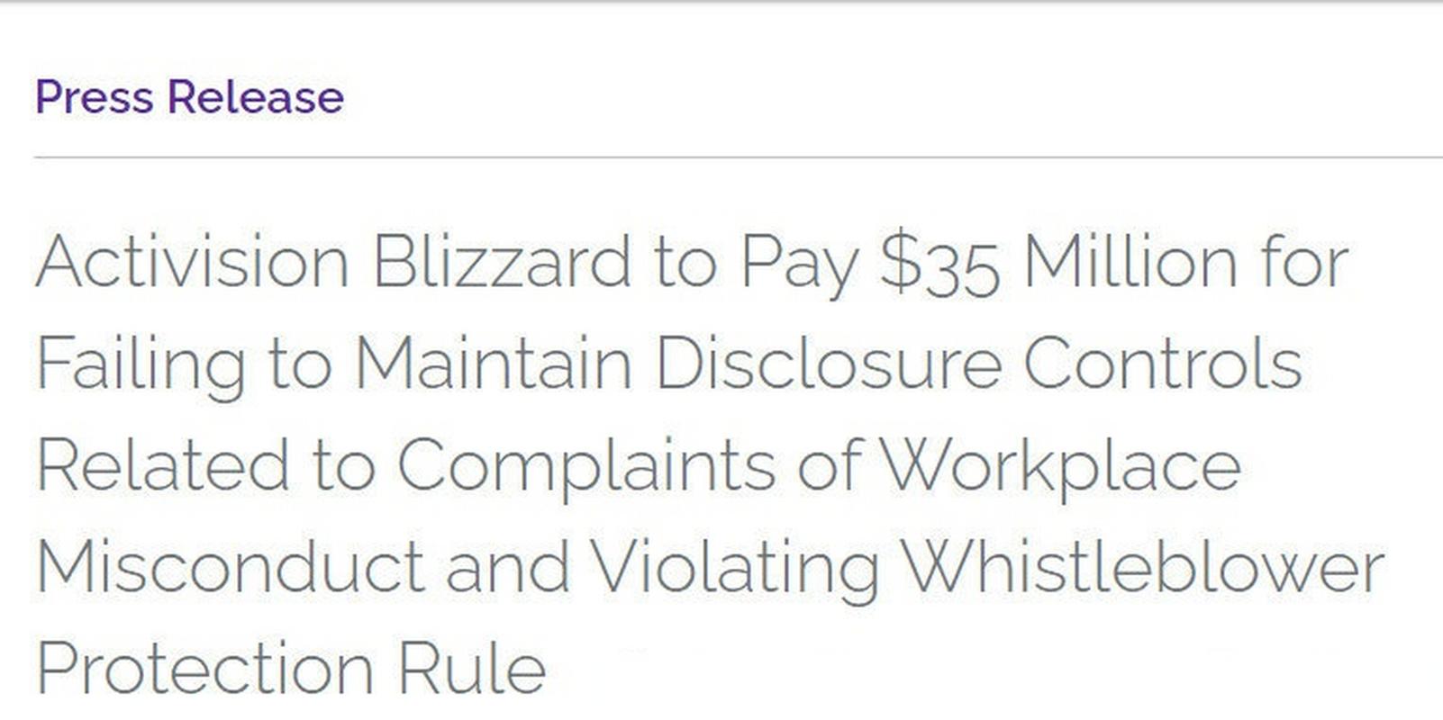 暴雪被美国SEC罚款3500万事件:公司应对策略探讨!